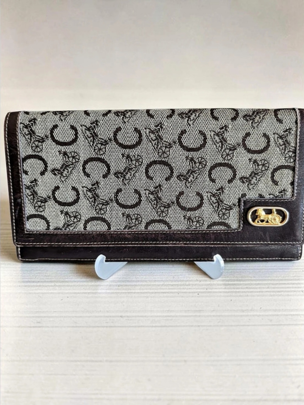 Vintage Celine C Sulky Horse Carriage Jacquard Bag & Wallet Set - Picture 3 of 12